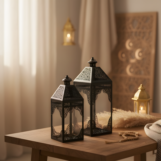 Metal Ramadan Lantern 2 Pcs